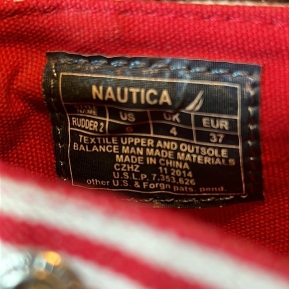 NAUTICA Rudder 2 Red and White Stripe Espadrille Size 6 - Picture 7 of 12